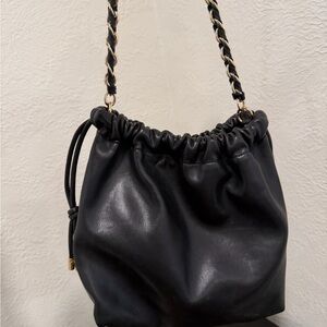 H&M Elegant Black Leather Shoulder Bag